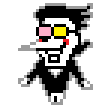 A small pixel gif of Spamton from Deltarune doing the Fortnite default dance. A small pixel gif of Spamton from Deltarune doing the Fortnite default dance.